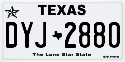 TX license plate DYJ2880