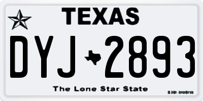 TX license plate DYJ2893