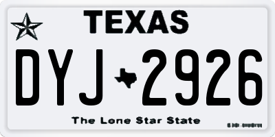 TX license plate DYJ2926