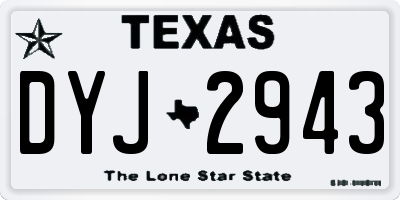 TX license plate DYJ2943