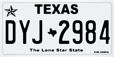 TX license plate DYJ2984