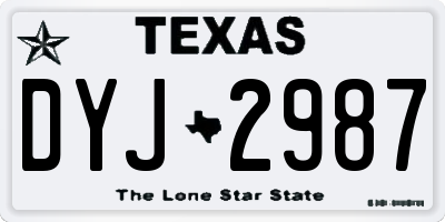 TX license plate DYJ2987