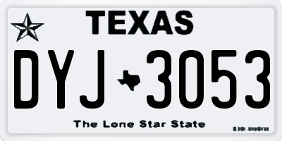 TX license plate DYJ3053