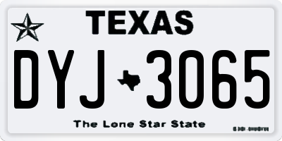 TX license plate DYJ3065