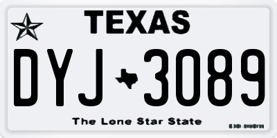 TX license plate DYJ3089