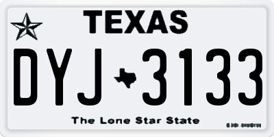 TX license plate DYJ3133
