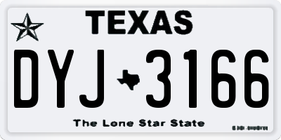 TX license plate DYJ3166