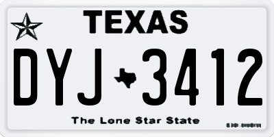 TX license plate DYJ3412