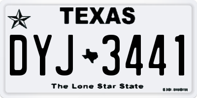 TX license plate DYJ3441