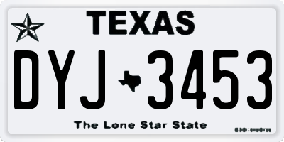 TX license plate DYJ3453