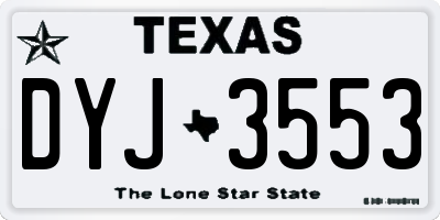 TX license plate DYJ3553