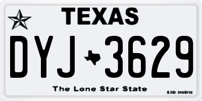 TX license plate DYJ3629