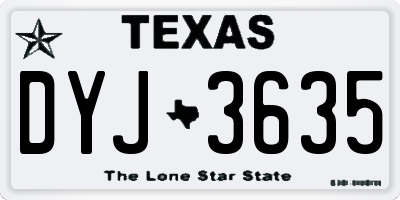 TX license plate DYJ3635