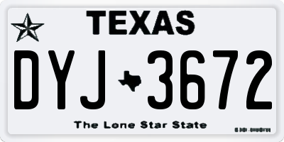 TX license plate DYJ3672