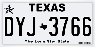 TX license plate DYJ3766