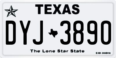 TX license plate DYJ3890