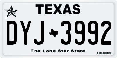 TX license plate DYJ3992