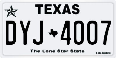 TX license plate DYJ4007