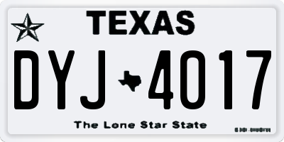 TX license plate DYJ4017