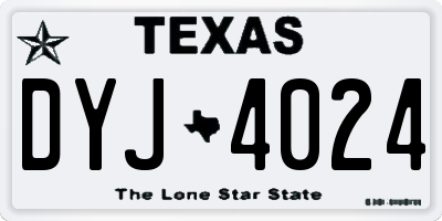 TX license plate DYJ4024