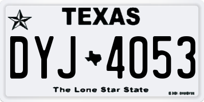 TX license plate DYJ4053