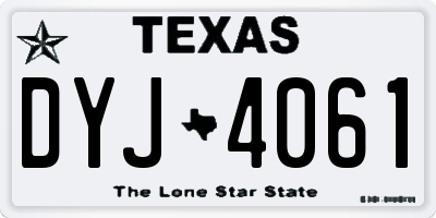 TX license plate DYJ4061