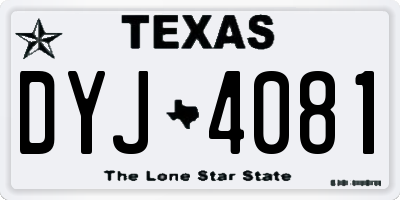 TX license plate DYJ4081