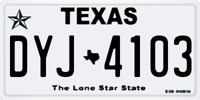 TX license plate DYJ4103