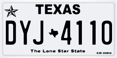 TX license plate DYJ4110