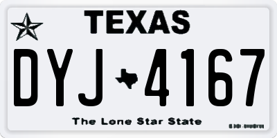 TX license plate DYJ4167