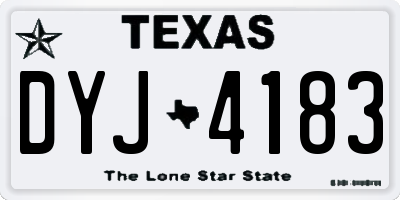 TX license plate DYJ4183