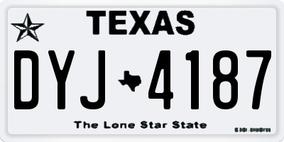 TX license plate DYJ4187