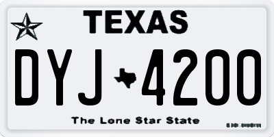 TX license plate DYJ4200