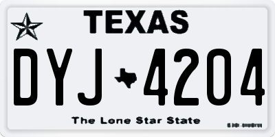 TX license plate DYJ4204