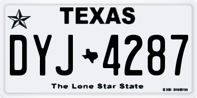 TX license plate DYJ4287