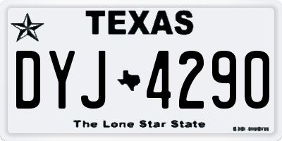 TX license plate DYJ4290
