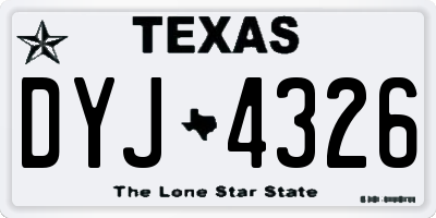 TX license plate DYJ4326