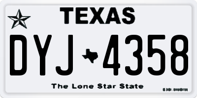 TX license plate DYJ4358