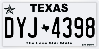 TX license plate DYJ4398