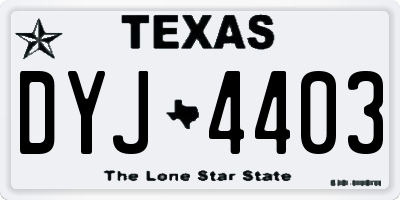 TX license plate DYJ4403
