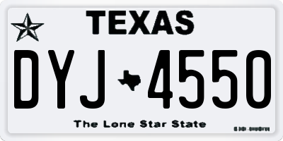 TX license plate DYJ4550