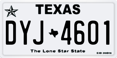 TX license plate DYJ4601