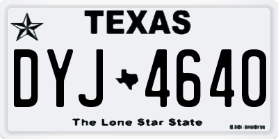 TX license plate DYJ4640