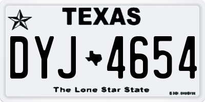 TX license plate DYJ4654