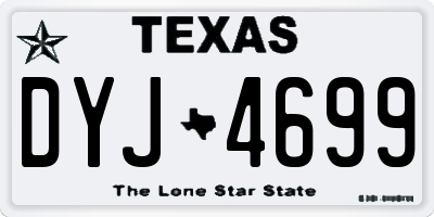 TX license plate DYJ4699