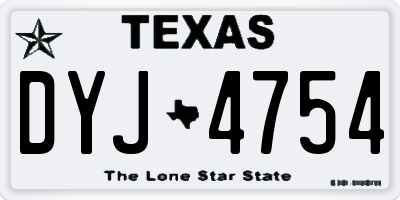 TX license plate DYJ4754