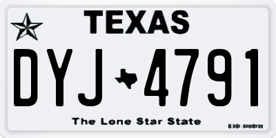 TX license plate DYJ4791