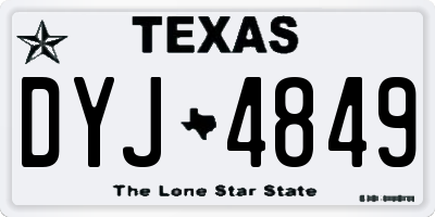 TX license plate DYJ4849