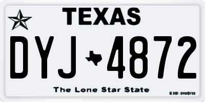TX license plate DYJ4872