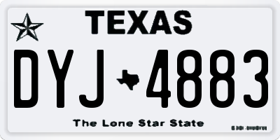 TX license plate DYJ4883